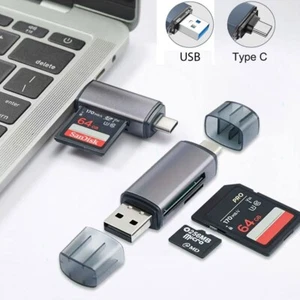 USB-C OTG Adapter SD TF Micro Card Reader For iPhone Samsung MacBook PC Laptop - Picture 1 of 11