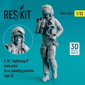 1:32 ResKit RSF32-0023 F-35 Lightning II macho piloto de pie tipo 2 3D - Imagen 1 de 1