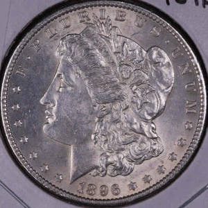 1896 Morgan Silver Dollar, About Uncirculated Coin, Store #DR0081 - Picture 1 of 2