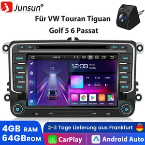 Android 13 4+64G Autoradio Carplay 4G DVD CD GPS NAV Für VW GOLF 5 6 Touran Polo - Bild 1 von 15