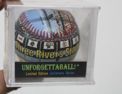 Three Rivers Stadium Pirates souvenir baseball ball in Display case - Image 1 of 4