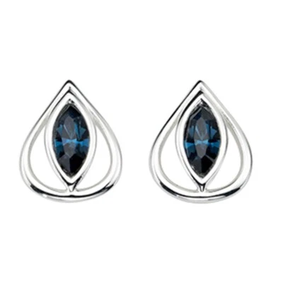 Zaffiro Blu Orecchini a Goccia Argento Sterling 925 Marchiato Nuovo IN Scatola - Immagine 1 di 3
