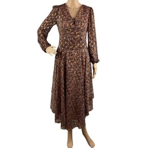 Vince Camuto Women’s Mixed Print Long Sleeve High-Low Maxi Dress XS - Picture 1 of 7