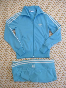 Survetement Adidas Veste + Pantalon Bleu ciel vintage trefoil Femme - 38 - Picture 1 of 15
