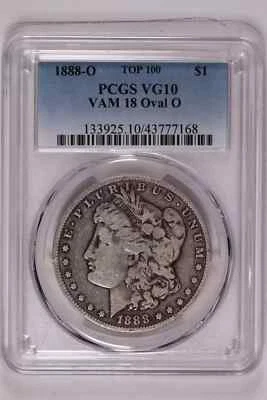 1888-O VAM 18 "OVAL O" TOP 100 MORGAN DOLLAR PCGS VG10 - Image 1 of 2