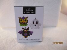 Hallmark 2022 Vintage Halloween Cuties miniature bat owl ghost Ornament set 
