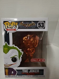 Funko POP Batman Arkham Asylum The Joker Orange Chrome #53 Target Exclusive - Picture 1 of 5