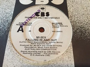 MI-SEX....FALLING IN AND OUT - - Rare 1981 Australian W/L PROMO 7" 45 New Wave - Picture 1 of 4