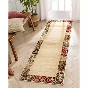 Well Woven Barclay Collection Vane Willow Damask Beige 2x7 Runner Rug - for H... - Picture 1 of 9