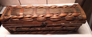 Alte Weinbox Weinkiste Aufbewahrungs Kiste für Weine Geflochten GR 35x10x10cm - Bild 1 von 4