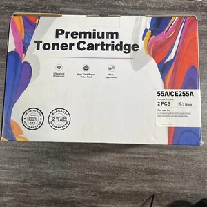 2pk 55a Ce255a Toner Cartridge FOR Hp Laserjet Pro 500 Mfp M521dn M521dw M521dx - Picture 1 of 4