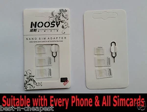 Sim Card Adapter Converter Nano Micro Mini Sim Card Adapter for iPhone Samsung - Picture 1 of 3
