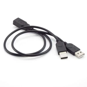 USB 2.0 Female to 2 Dual USB Male Y Splitter Cable Cord Connector Power Adapter - Picture 1 of 7