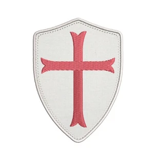 KNIGHTS TEMPLAR ARMOR SHIELD hook PATCH embroidered CRUSADES RELIGIOUS MILITARY - Picture 1 of 12