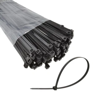 200 Stück Kabelbinder schwarz 2,5 x 100 mm Nylon Zip Binder (2x Beutel à 100 = insgesamt 200) - Bild 1 von 2