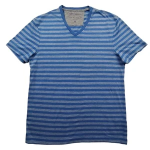 Banana Republic Shirt " The Vintage T " Mens Size M Med Blue Striped V Neck Top - Picture 1 of 11