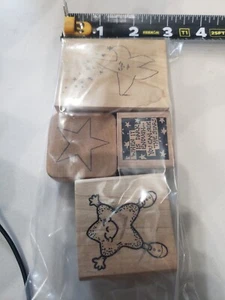 Lot of 4 Star when it is dark enough you can see the stars  rubber stamps #134 - Picture 1 of 4