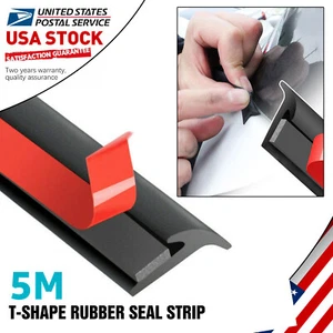 5M/16.4FT Self Adhesive Rubber PVC Door Window Insulation Sealing Strip - Black - Picture 1 of 21