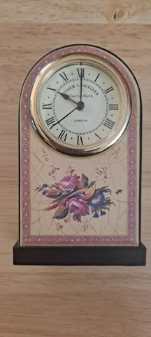 Roger Lascelles Small Mini Miniature Mantlle Clock London England vintage Cover