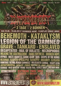 EXTREMEFEST 2013  Konzertplakat gefaltet folded  Sammlerstück Behemoth Kataklysm - Bild 1 von 1