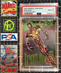 1994 Marvel Universe - Rainbow Power Blast - #7 Iron Man - PSA 10 GEM MINT - Picture 1 of 4