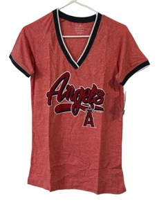 5th & Ocean Womens Los Angeles Angels Logo T-Shirt, Red, Large - Picture 1 of 5