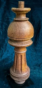 Antique French Baluster Oak Turned Spindle Baluster Column Salvage 12.75" #1 - Picture 1 of 9