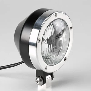 HEAD LIGHT Harley billet 4" BLACK / SATIN ALU no SJP EXILE CYCLES - Picture 1 of 4