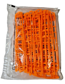 21 NEW K'NEX Neon Orange Roller Coaster Track Piece 8" Straight Curve Micro KNEX