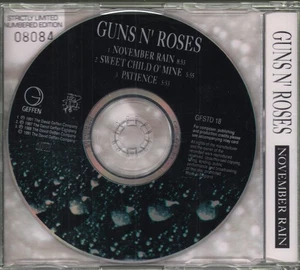 Guns N Roses November Rain CD UK Geffen 1991 limited edition pic disc cd single - Picture 1 of 2
