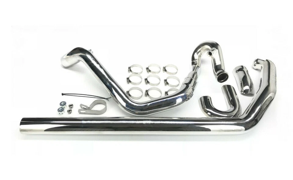 Tubos de escape Bassani Power Curve True-Dual cromados 95-08 Harley Touring FLHT Foto 1 de 1