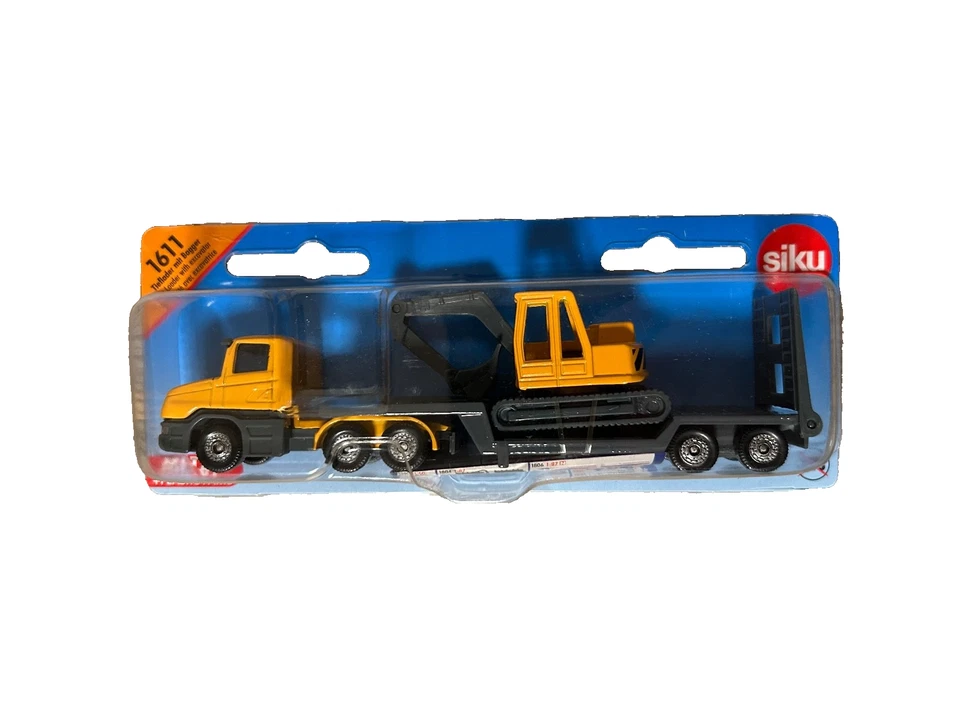 Siku 1611  Tieflader mit Bagger - Bild 1 von 4
