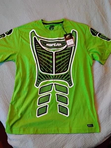 Vintage No Fear T Shirt Skull Drip Graphic Tee LIME Mens XL NEW - Picture 1 of 4
