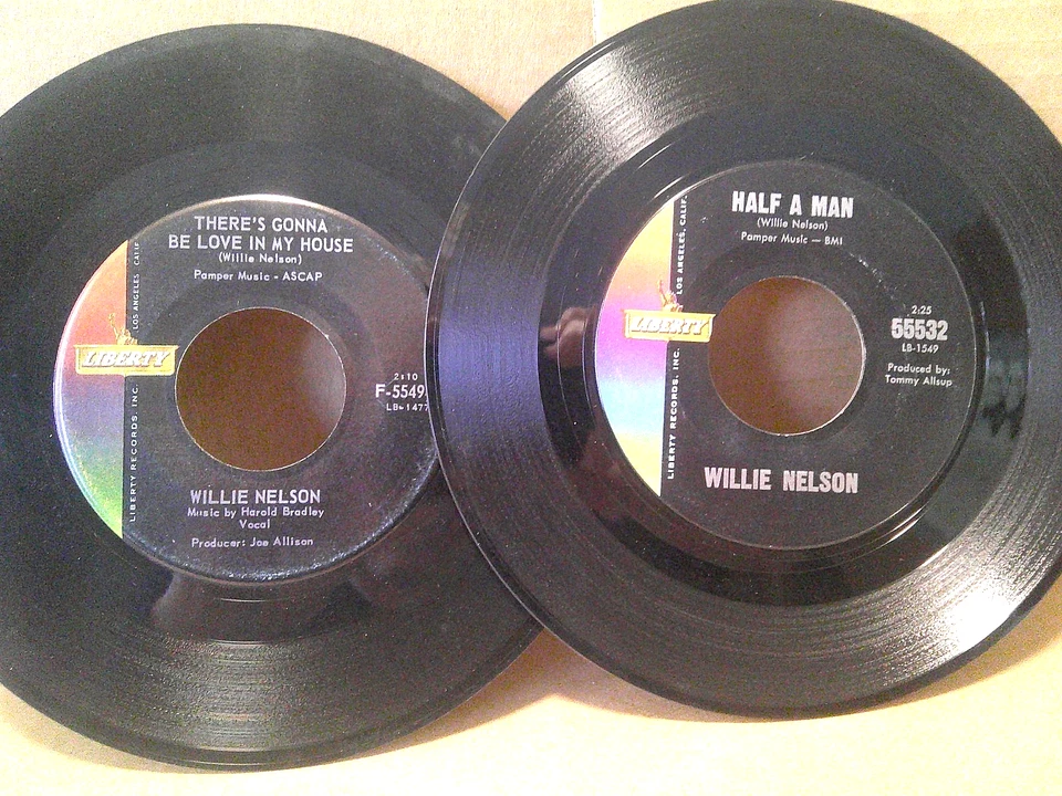 45   (2) Willie Nelson on Liberty Records - Image 1 of 2