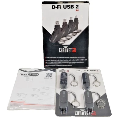 4 Pack of Chauvet DJ D-Fi USB 2 wireless DMX transceivers - Image 1 of 4