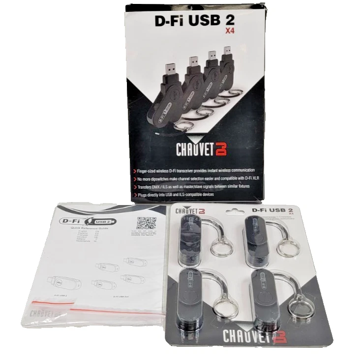 4 Pack of Chauvet DJ D-Fi USB 2 wireless DMX transceivers - Image 1 of 4