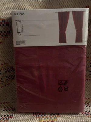 Занавески IKEA Ritva из красного хлопка 57 дюймов x 98 дюймов 1 пара - Изображение 1 из 4