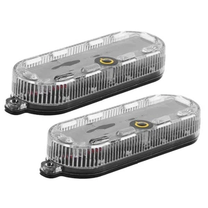 2 Pcs Solar Warning Motorbike Indicators Motorcycle Safety - Picture 1 of 12