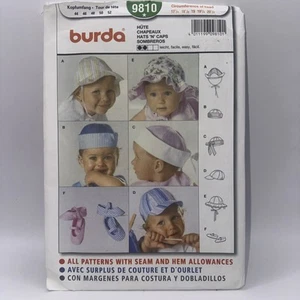 Burda 9810 Sewing Pattern Child Hat And Slippers Baby Toddler New Uncut - Picture 1 of 3