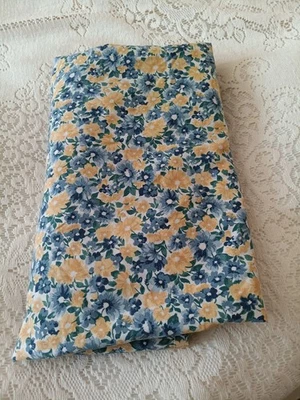 Sábana plana vintage Westpoint Stevens floral Queen azul amarillo EE. UU. 84x95 Country Foto 1 de 4