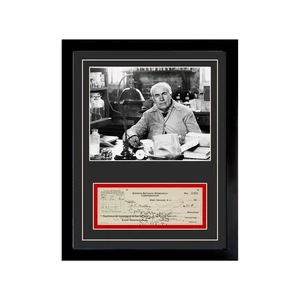 Thomas Edison Signed Cancelled Check Framed Display - Picture 1 of 5
