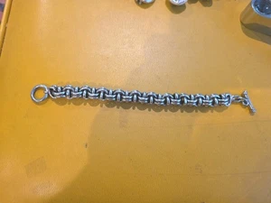 Byzantine Solid Heavy Sterling Silver Chain Bracelet 8" .925 9.53mm Thick - Picture 1 of 5