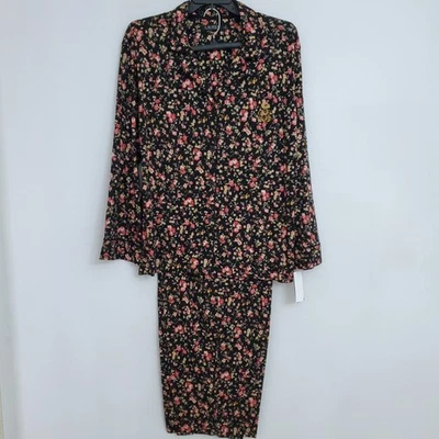Lauren Ralph Lauren Black Garden Floral Women's Pajama Size 3X - Image 1 of 4