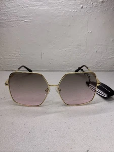 QUAY BACKSTAGE Sunglasses Gold Frame Purple/Black Blend Lens NEW - Picture 1 of 6