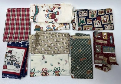 Lot Of Christmas Holiday Print Quilt Craft Fabric Appliques Remnants Scraps - Image 1 of 4