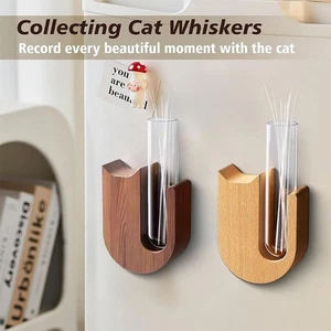 Katze Schnurrhaare Sammler Massivholz Tierhaar Souvenir Box Magnet Kühlschrank Aufkleber: - Bild 1 von 33