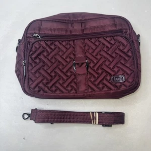 Lug Carousel XL Burgundy Crossbody RFID Floral Lining - Picture 1 of 6