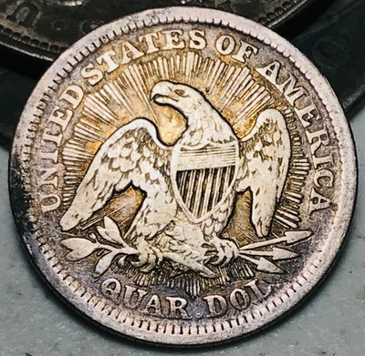 1853 Seated Liberty Quarter 25C RAYS ARROWS Silver US Type Coin CC27339 - Image 1 of 4