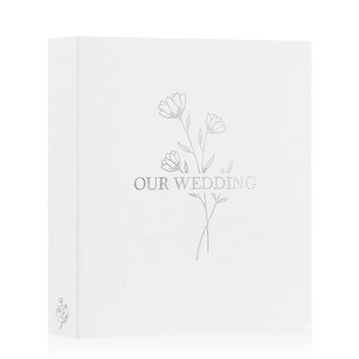 Álbum de fotos de boda 8x10, cada paquete tiene capacidad para 50 fotos deslizables en bolsillos mini li... Foto 1 de 4