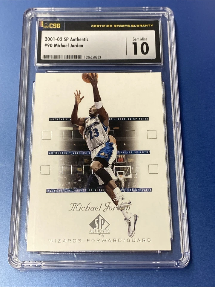 2001-02 SP Authentic Michael Jordan #90 CSG 10 WIZARDS - Image 1 of 1
